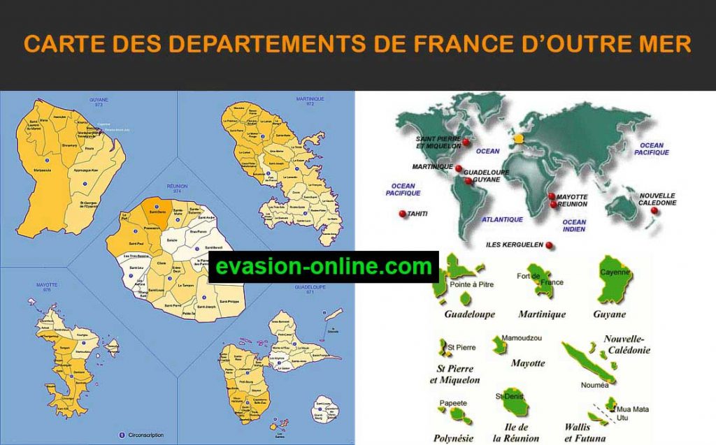 Carte des Départements français d'outre-mer