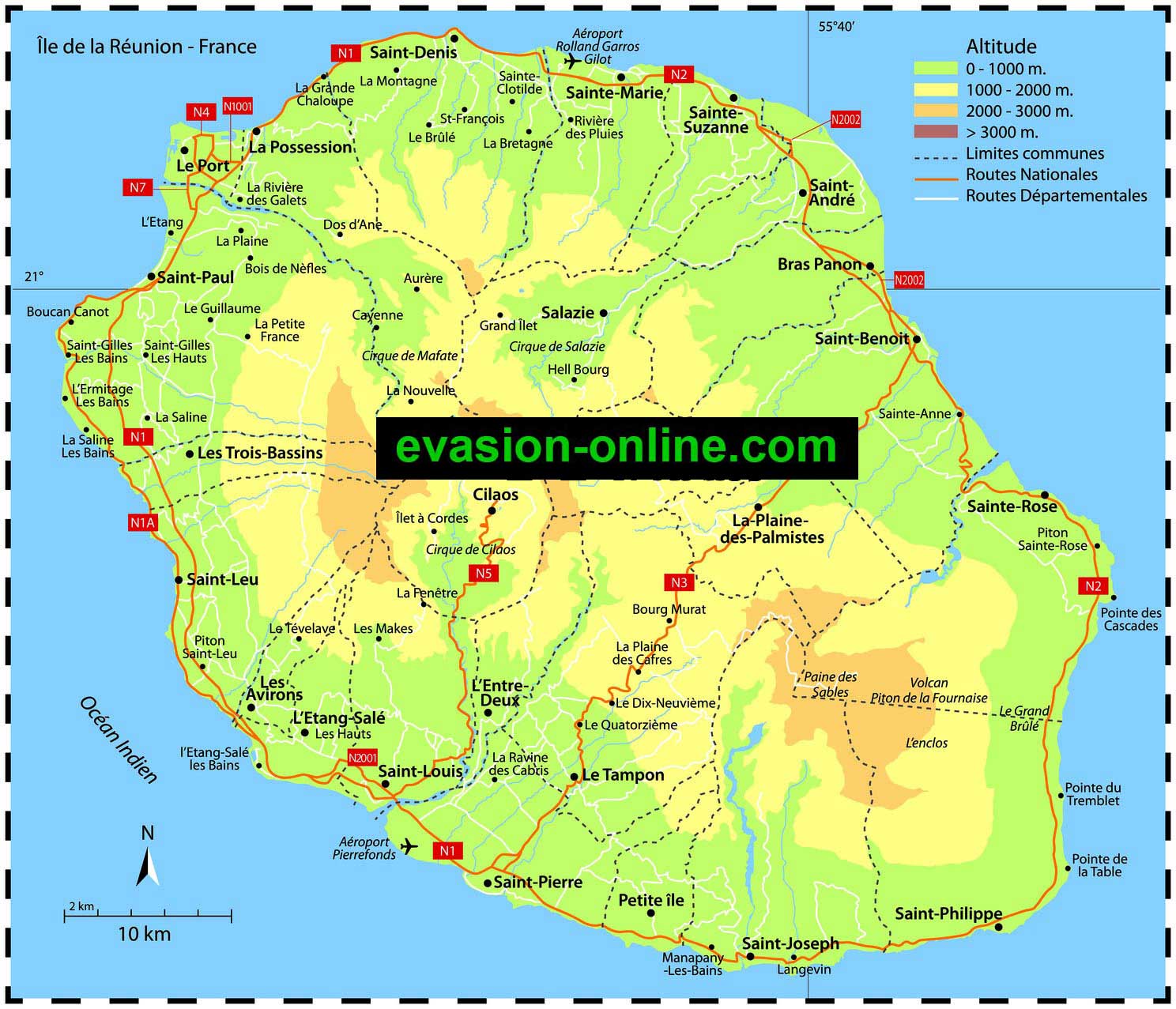 Carte De La Reunion Vacances Guide Voyage