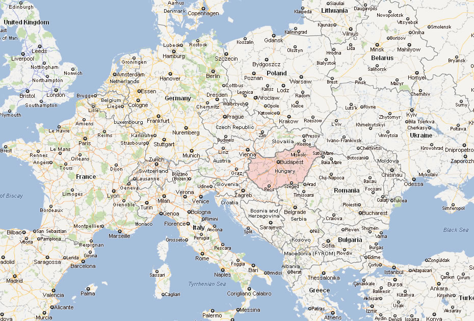 Cartes des villes en Europe