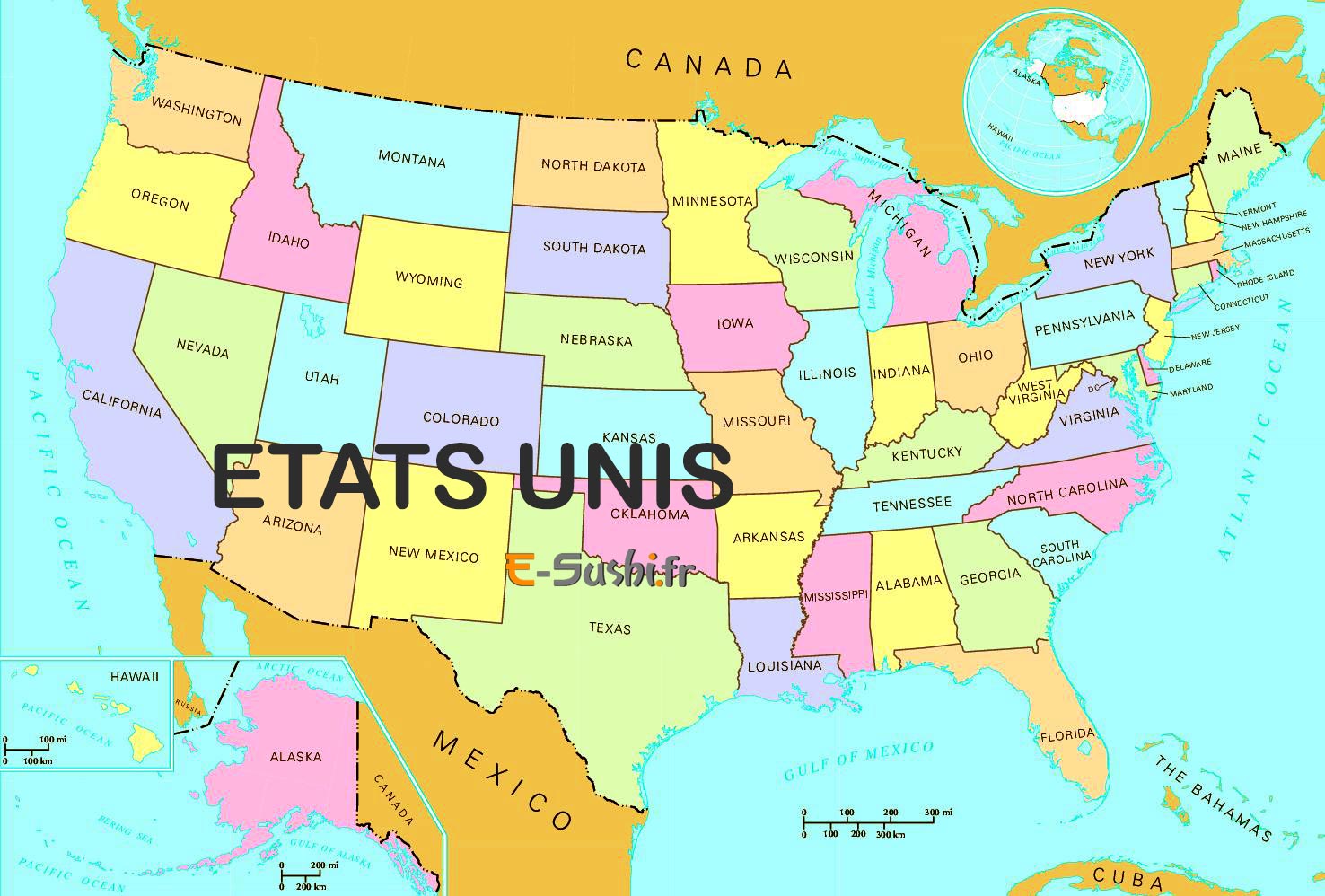 Carte Des tats Unis Vacances Guide Voyage