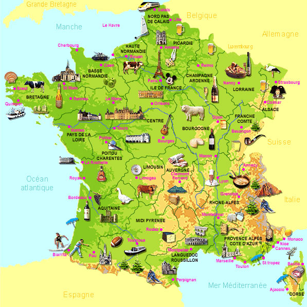 Carte de France touristique détaillée
