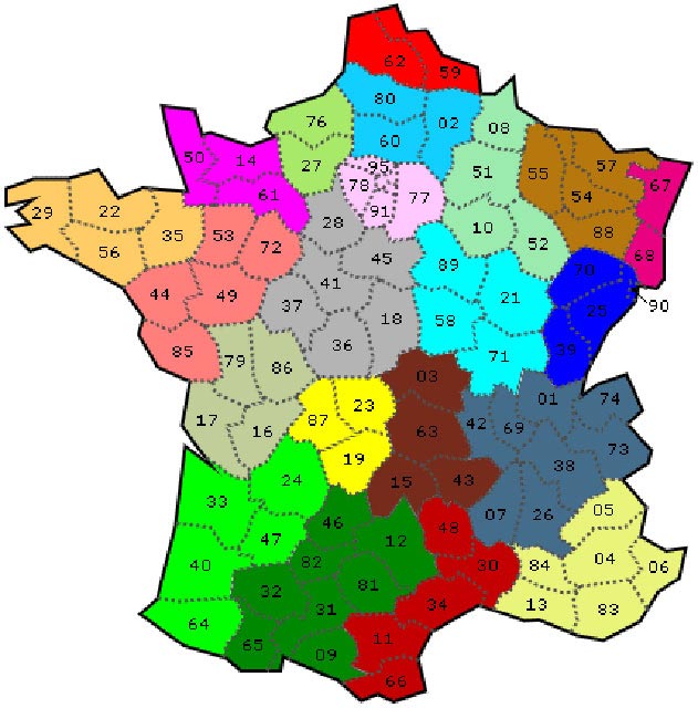 Numéros des départements français