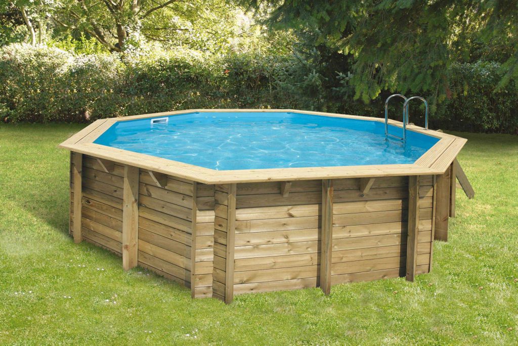 Piscine jardin - bois octogonale