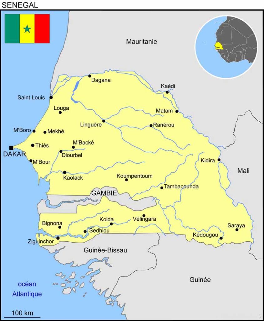 Carte du Sénégal