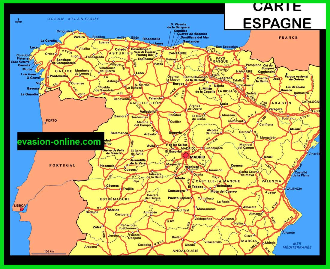 Carte Espagne Vacances Guide Voyage Carte Espagne Vacances Guide Voyage