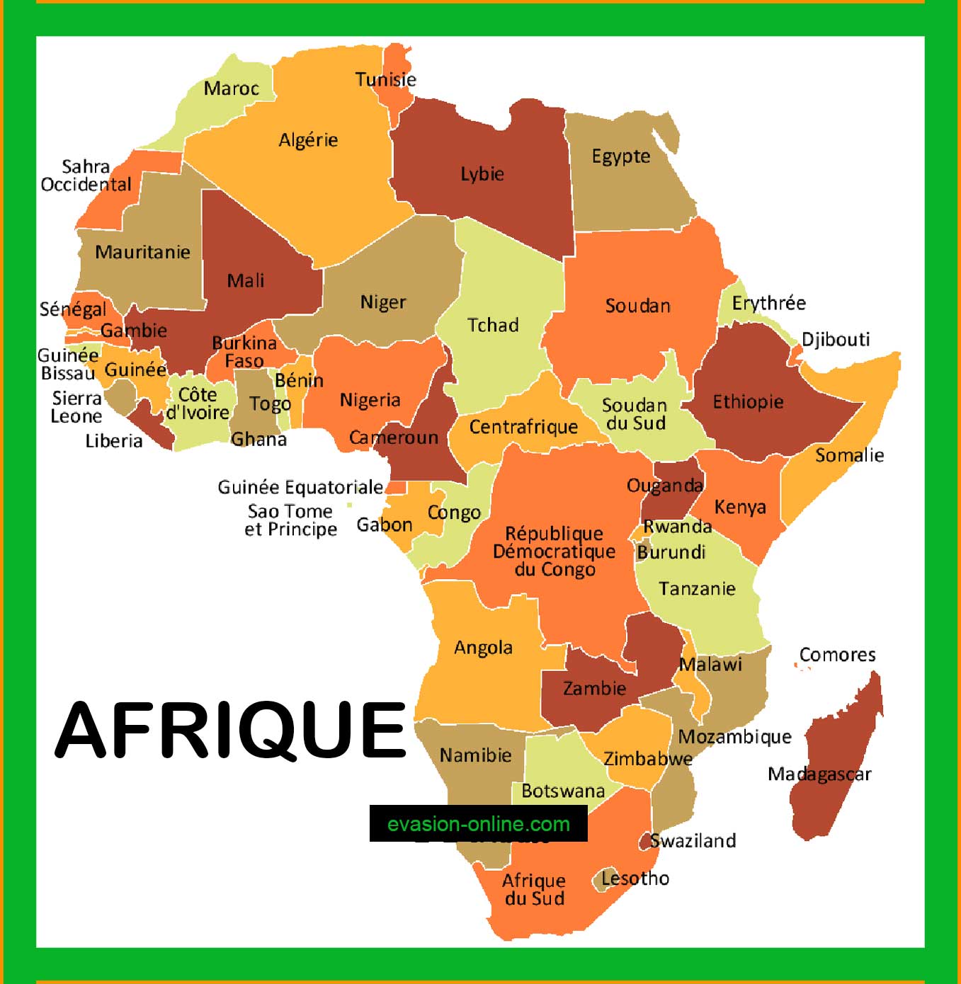  Carte  Afrique   Vacances Guide Voyage