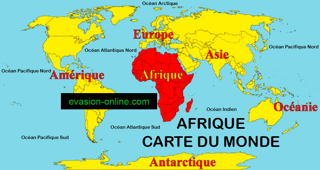 carte du monde afrique