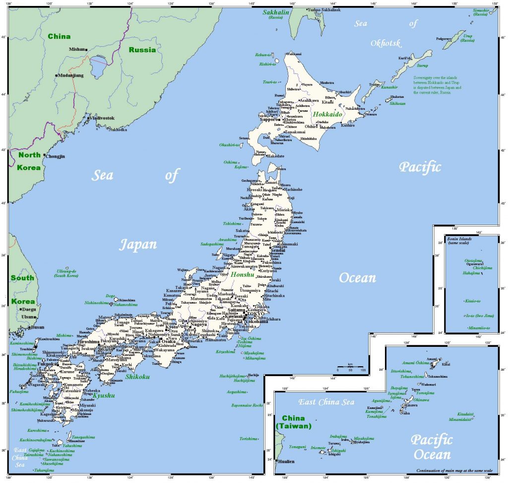 Carte du Japon