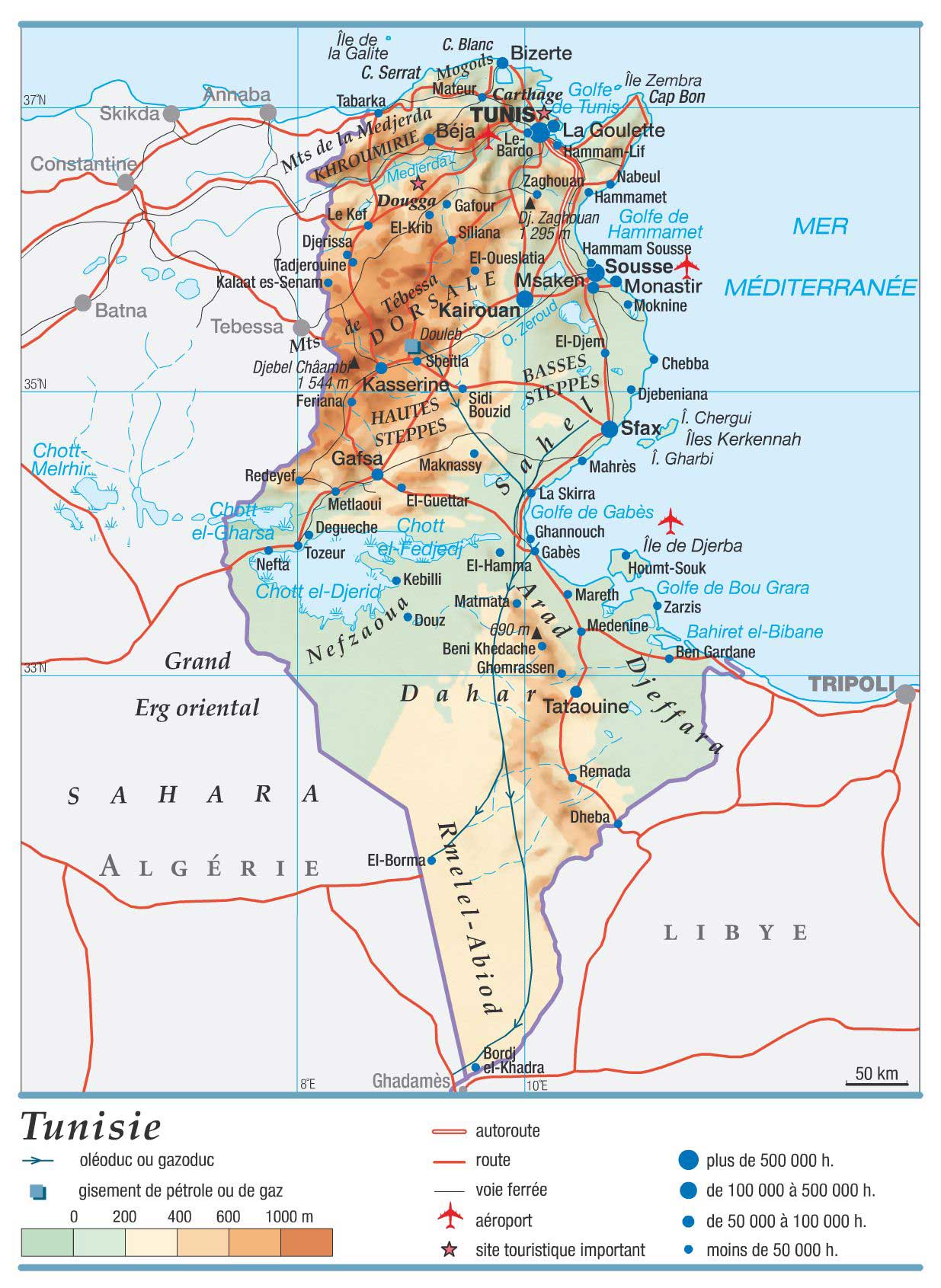 Tunisie - Carte du monde » Vacances - Guide Voyage