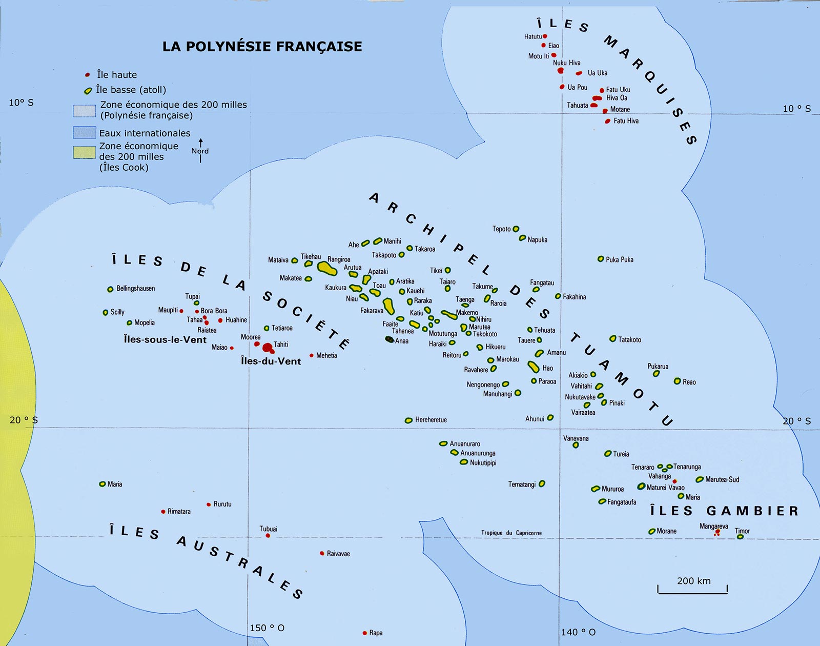 Polynesie Francaise Carte Vacances Guide Voyage