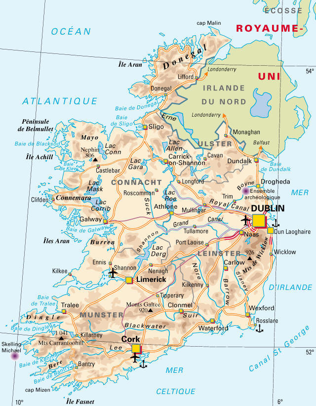 Carte Irlande Vacances Guide Voyage