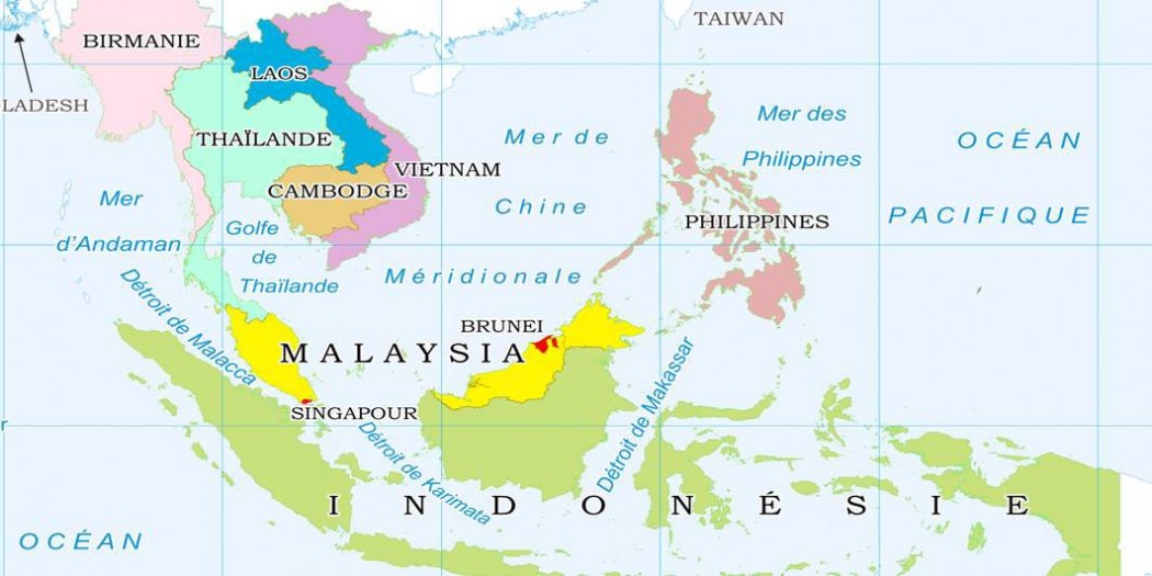 asie du sud est carte touristique