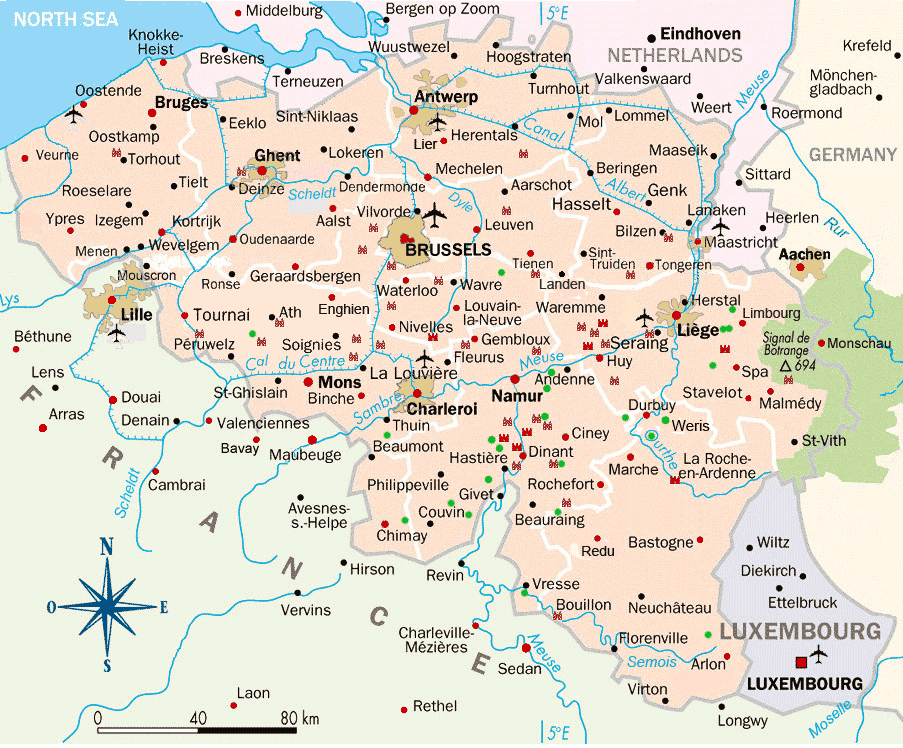 Belgique Carte - complète
