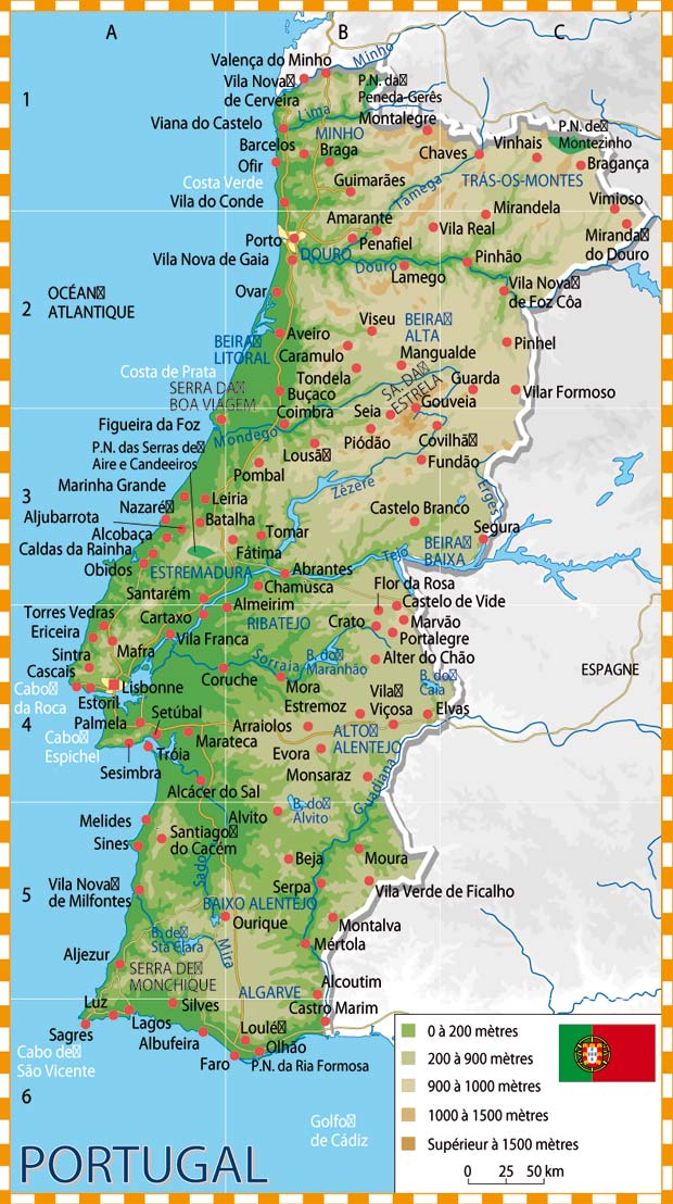 Portugal - Carte détaillée