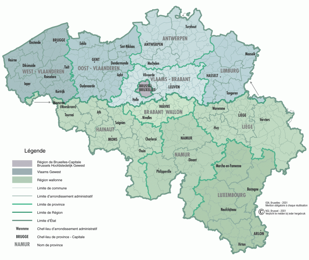 Carte de Belgique détaillée