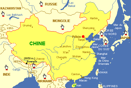 carte geographique de la chine
