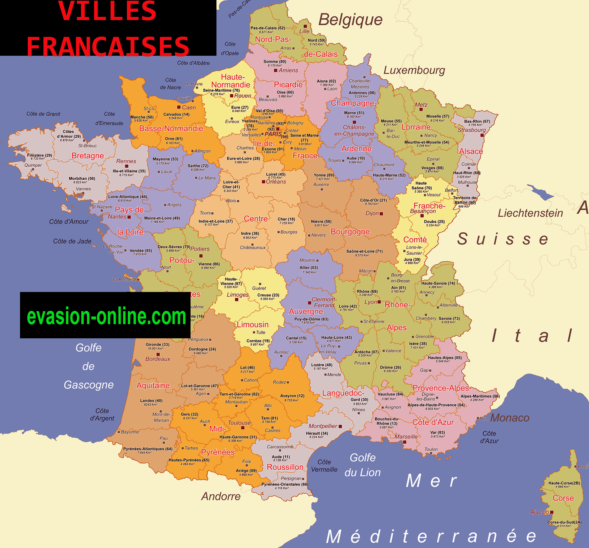 Carte Des Villes De France Les Plus Grandes Villes Du Pays 77488 | The ...