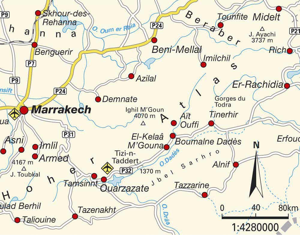 Haut Atlas Marocain - Carte