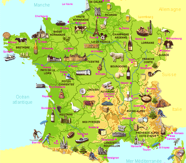 carte de france tourisme villes