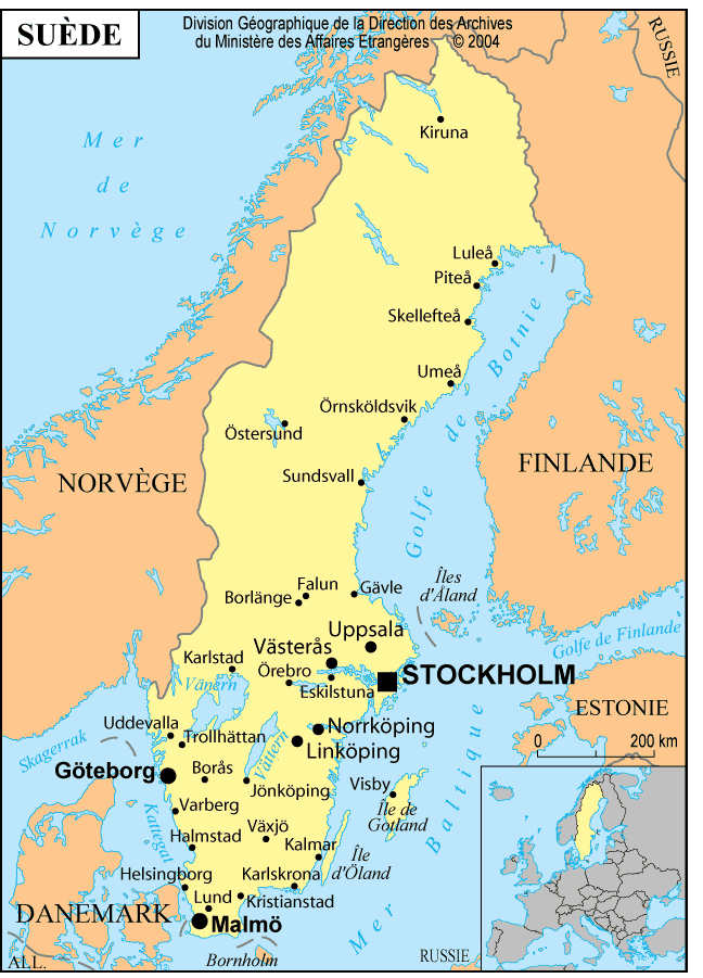 Suède carte