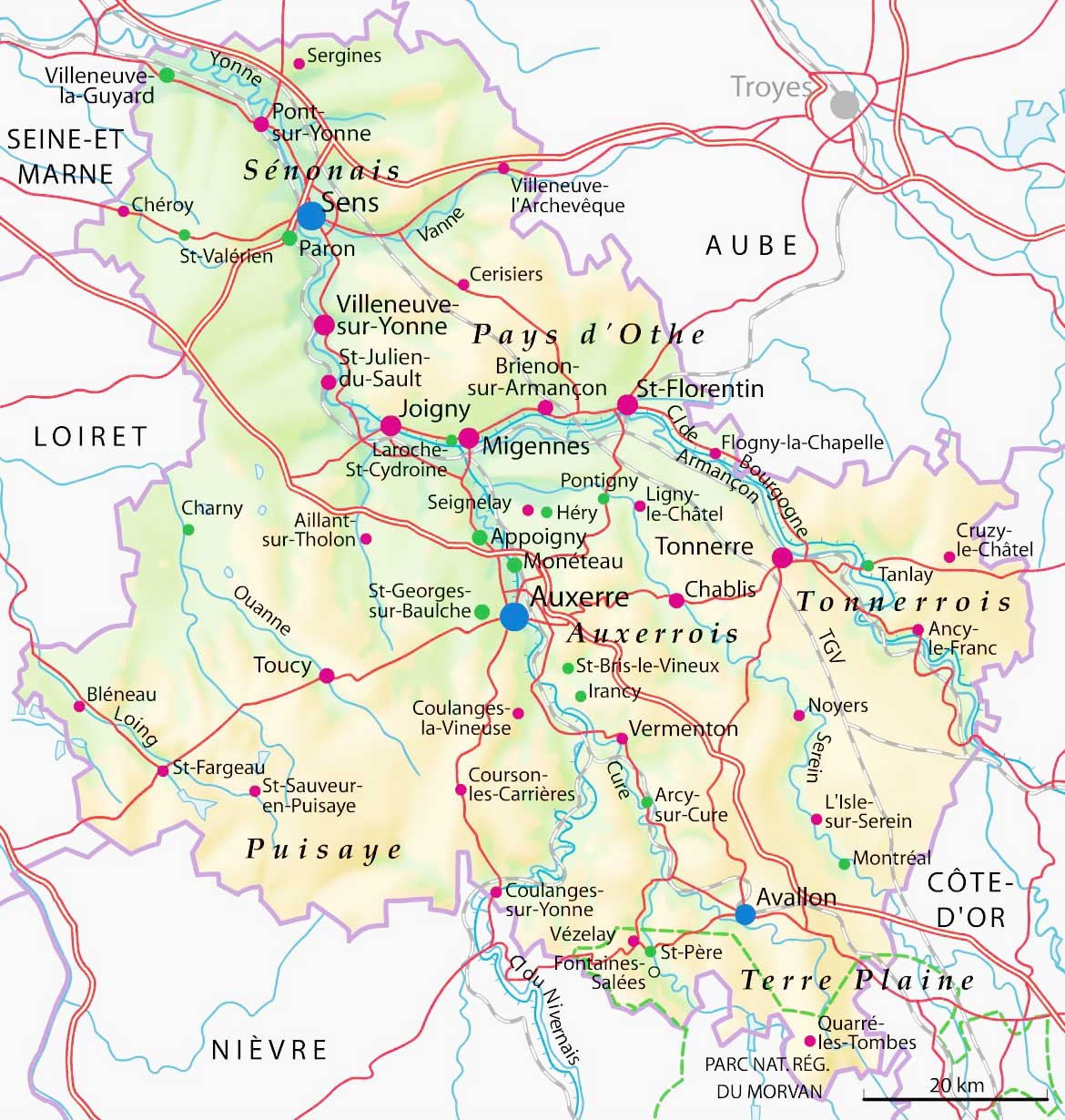 89 departement carte Carte Département Yonne » Vacances   Guide Voyage