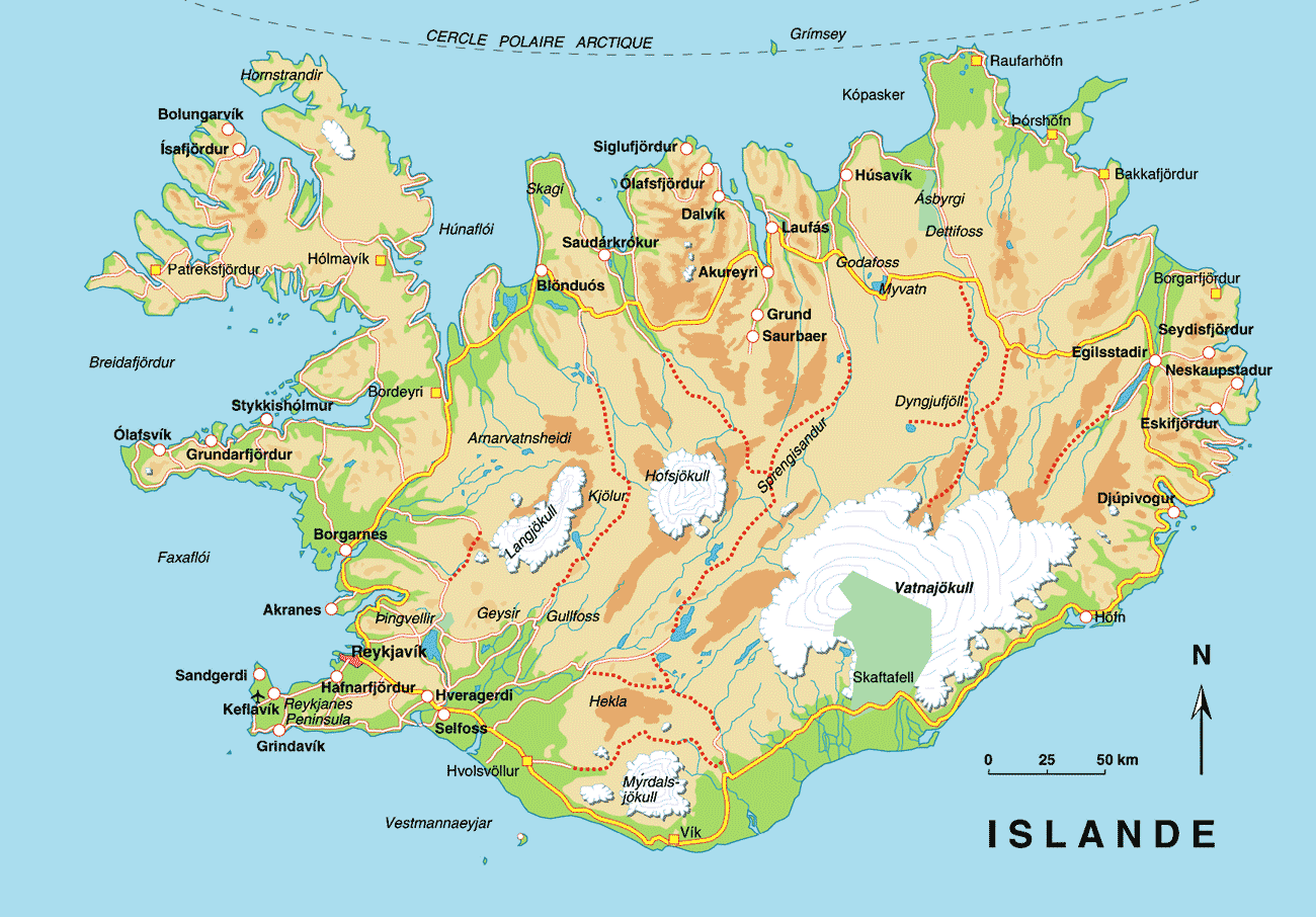 Carte De L Islande Vacances Arts Guides Voyages
