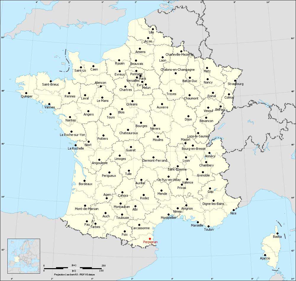 Perpignan - Carte de France