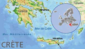 Crète - Carte du monde
