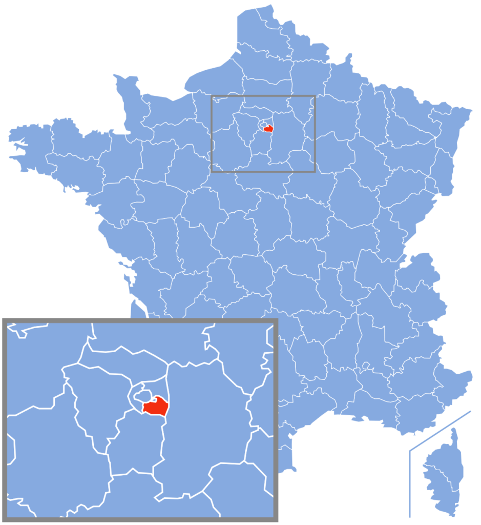 Département 94 - Val de Marne sur la carte de France