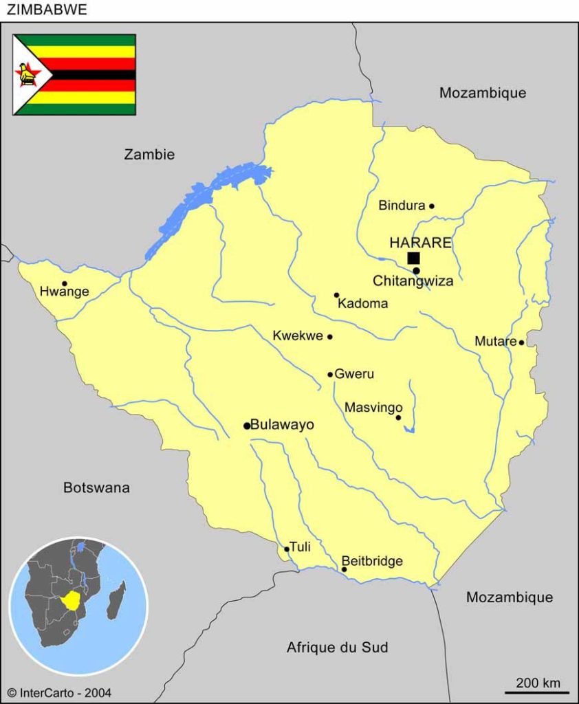 Carte Zimbabwe