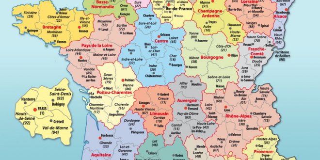 carte détaillées des régions