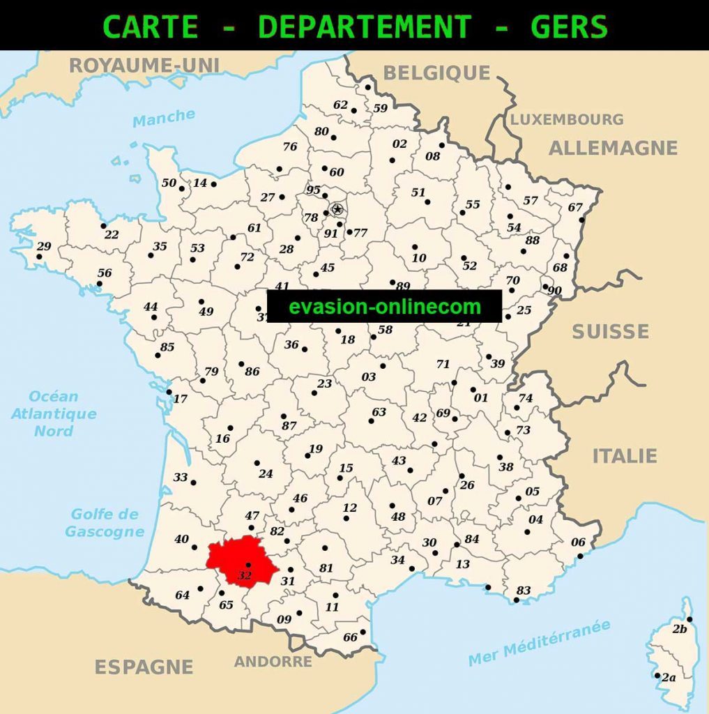 Gers - Carte de France