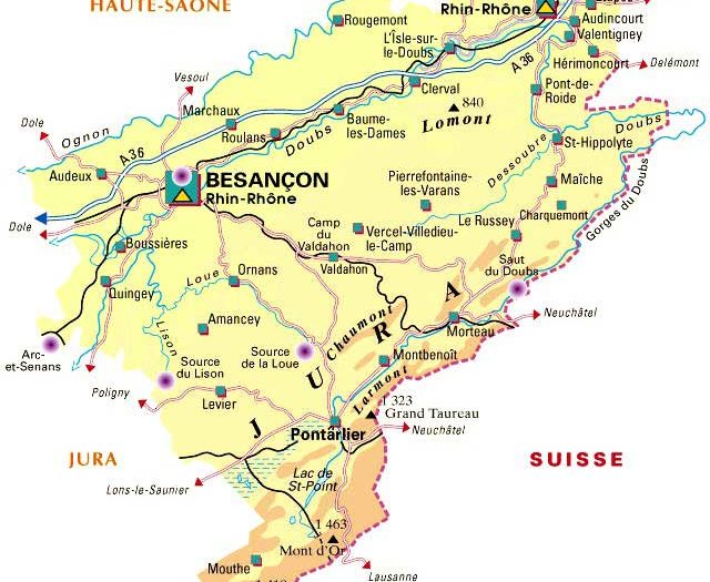 Carte - Département du Doubs