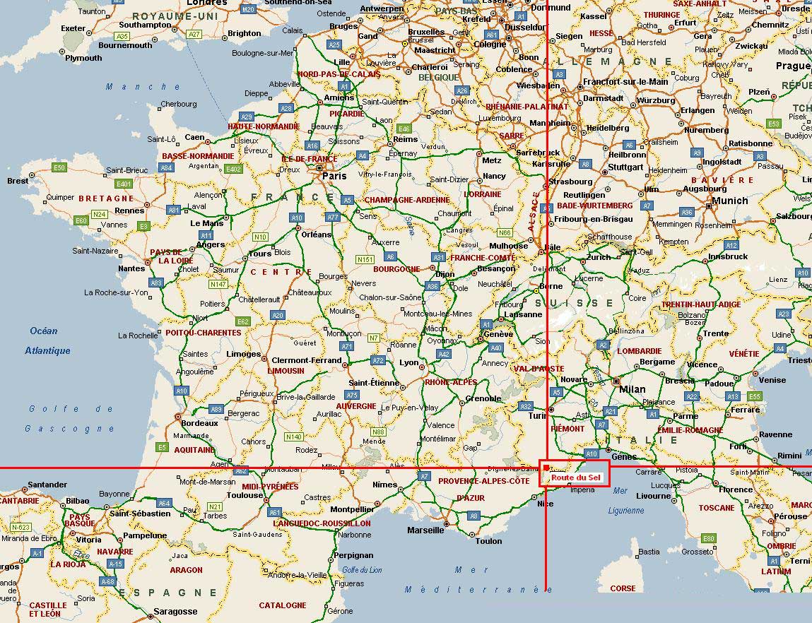 Carte détaillée de la France