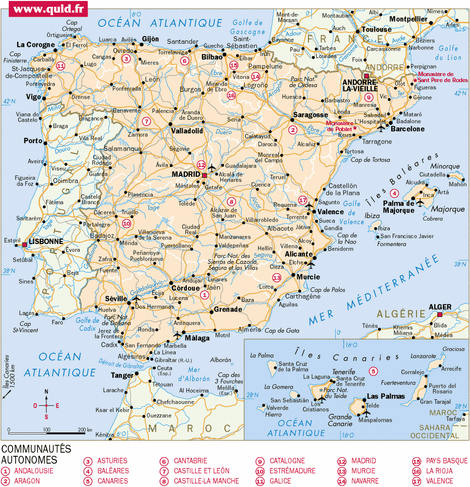 carte michelin itinéraire espagne Carte routière   Espagne Portugal » Vacances   Guide Voyage