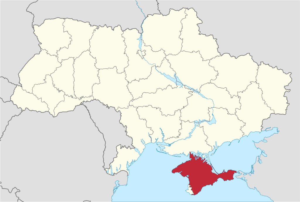 Carte de la République de Crimée au sein de l'Ukraine