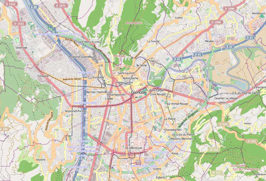 Carte Ville De Grenoble ≡ Voyage Carte Plan