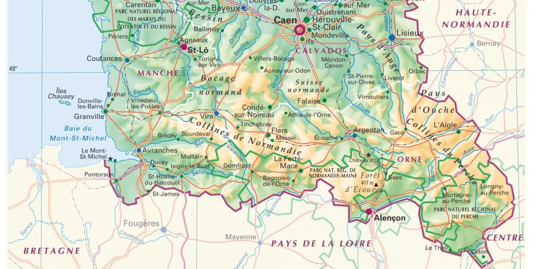 Carte de la Basse-Normandie