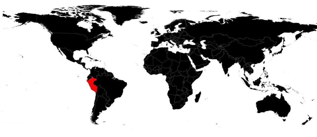 Pérou sur la carte du monde