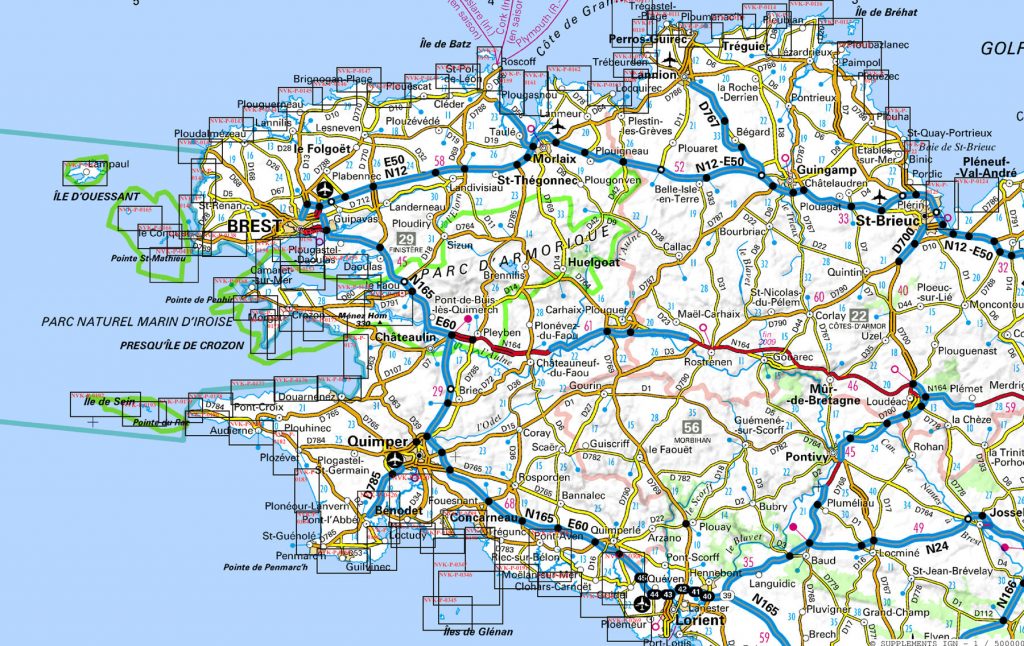 Carte sud de la Bretagne