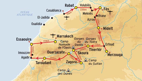 Circuit du Maroc en voyage