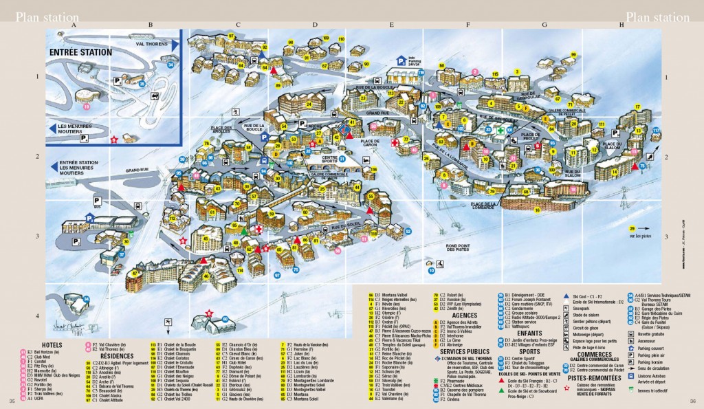 carte des pistes de ski de Val Thorens
