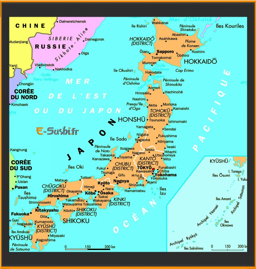 Carte du Japon - Géographie