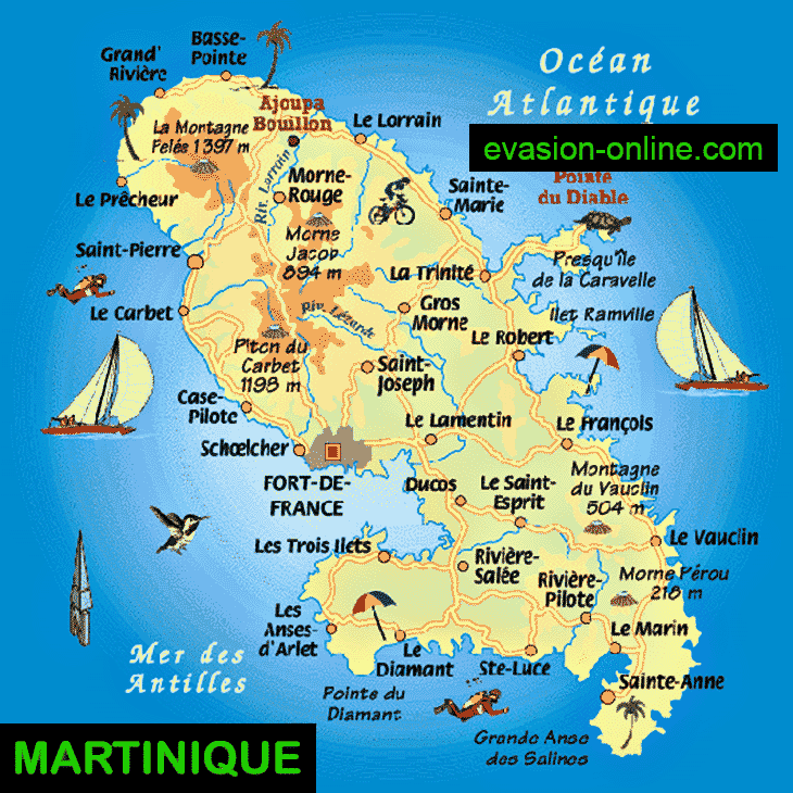 Ile de la Martinique - Carte
