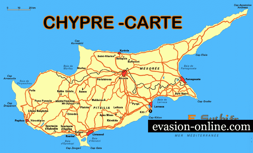 chypre-carte détaillée