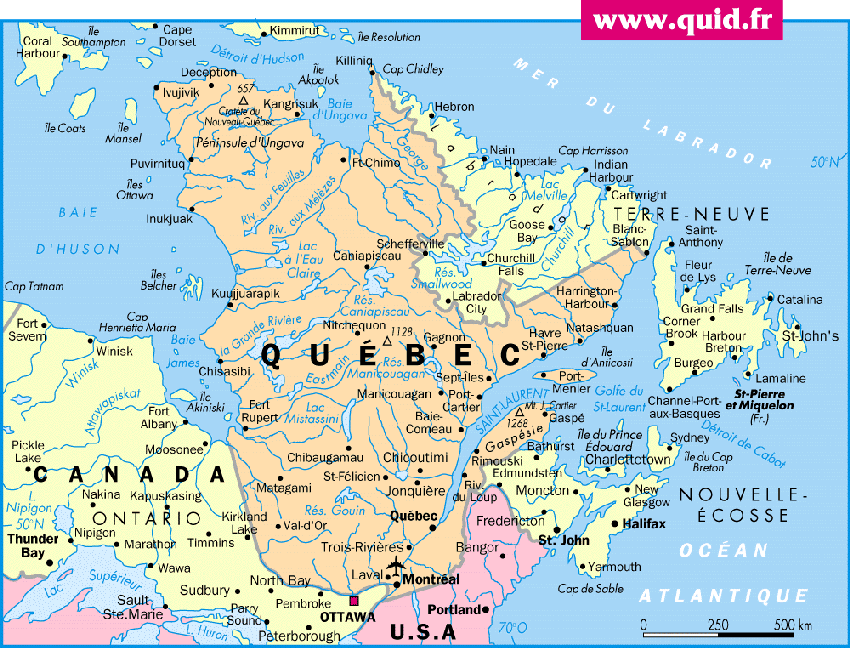 Carte Québec - Géographie