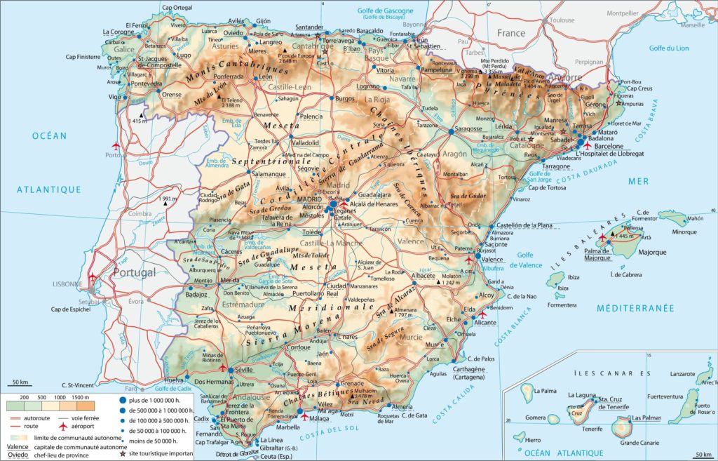 Espagne - Carte HD