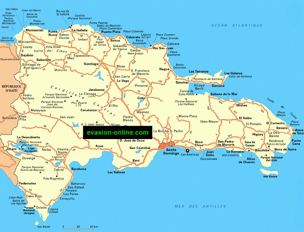 Carte géographique - République Dominicaine