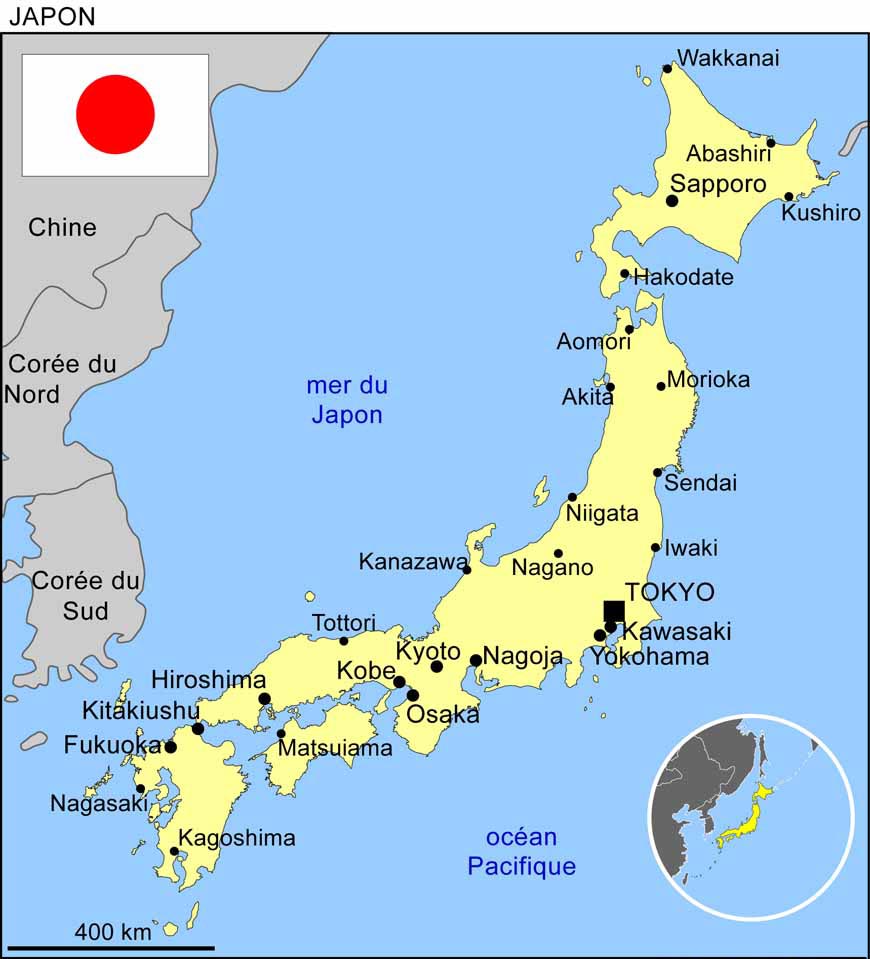 Japon - Carte géographique