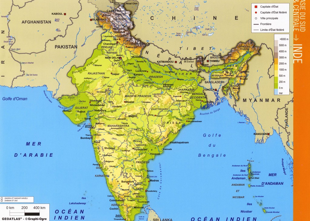 Grande carte Inde